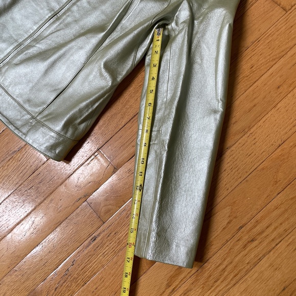 Women's Dialogue Leather Jacket. Metallic - Picture 7 of 8